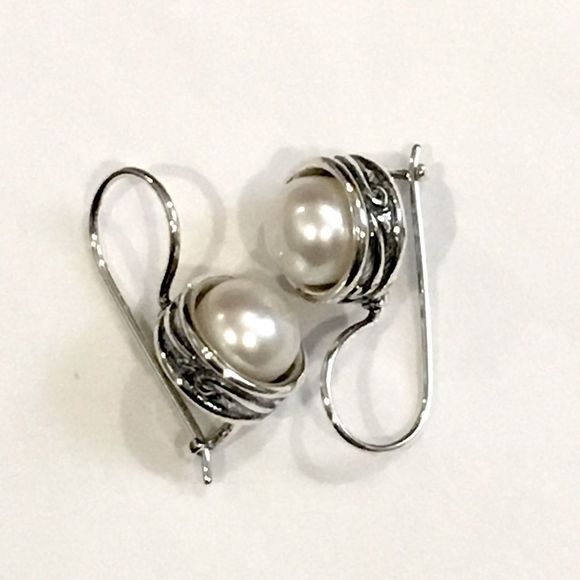 SILPADA Modern Fairytale Sterling Silver Pearl Drop Earrings - Picture 4 of 14